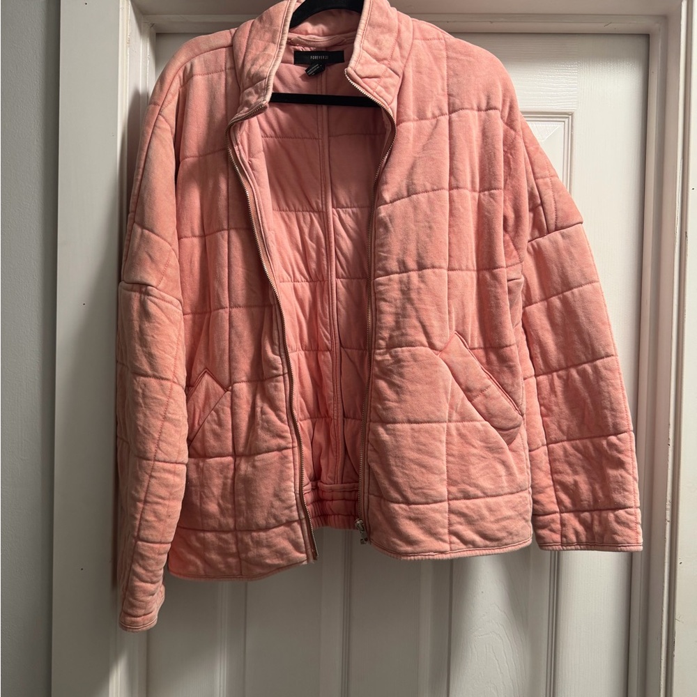 Forever 21 Light Pink Quilted Puffer Jacket